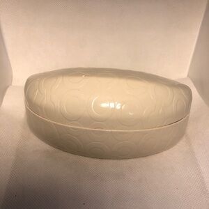Coach Embossed Cream eyeglass case